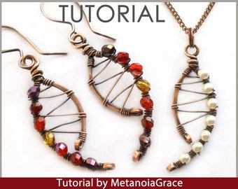 Draht Schmuck Tutorial, Wirewrapping Schmuck Tutorial, Anhänger Tutorial, Spiral Ohrringe Tutorial, Perlen Tutorial, Gebogene Ohrringe Tutorial