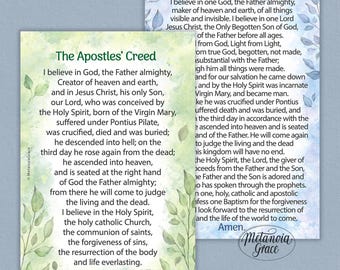 Nicene Creed, Apostles Creed, Printable Creed Prayer Cards, I Believe in God, Creeds Prayers Cards, Credo Printout, Digital Download, pdf