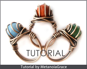 Wire Ring Tutorial, Wire Jewelry Pattern, Beading Ring Tutorial, Wire Wrapping Tutorial, Ring With Stone, Ring Making Instructions