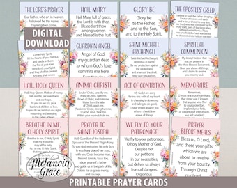 Popular Catholic Prayers Bundle, Daily Prayers, 16 Printable Prayer Cards, Common Prayers, Traditional Catholic Prayers, Digital Download