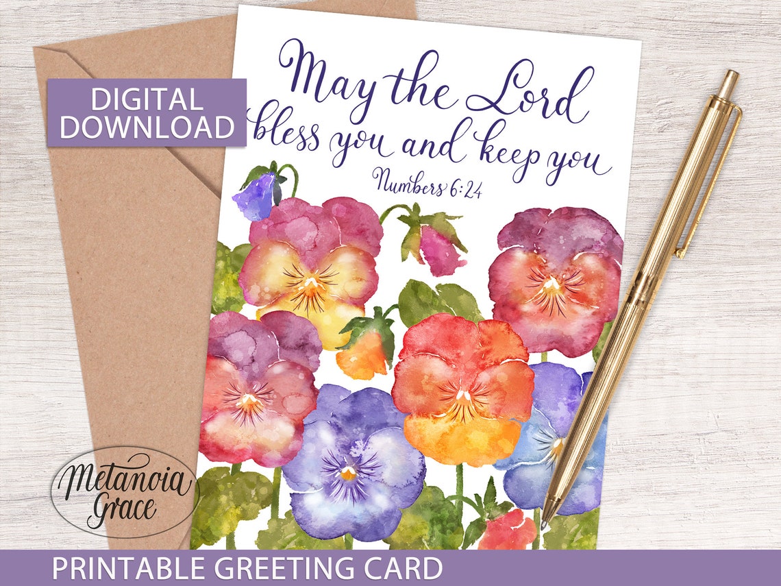 May the Lord Bless You and Keep You, Printable Blessing Note Card ...