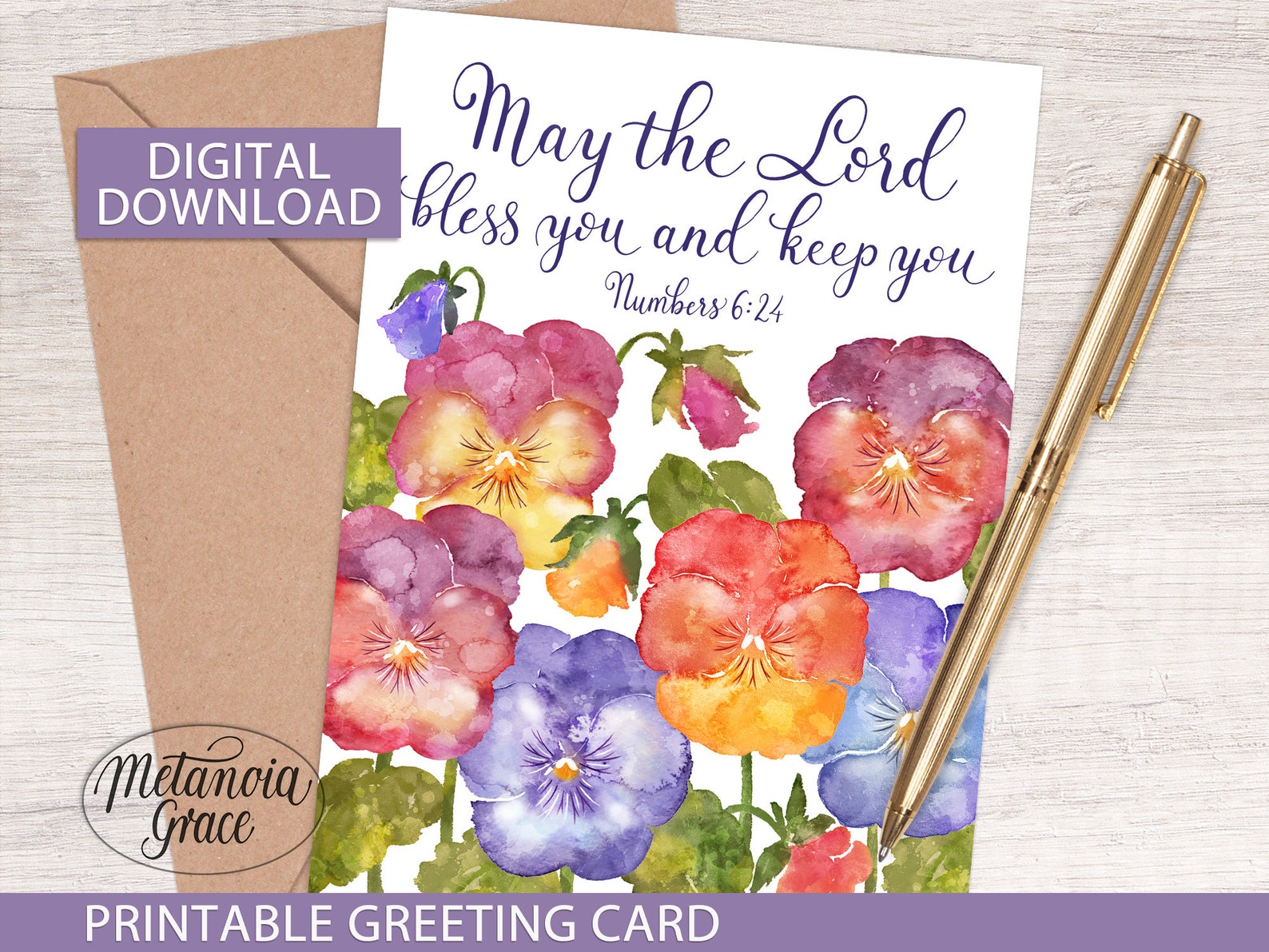 May the Lord Bless You and Keep You, Printable Blessing Note Card ...