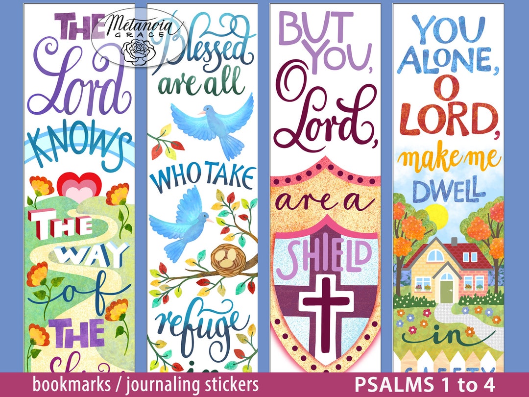 Psalm Verse Bookmark, Bible Journaling Margin Stickers, Printable Bible