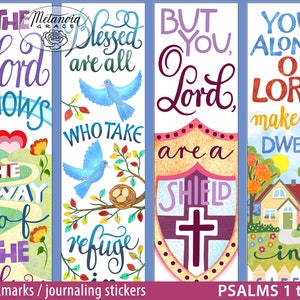 Psalm verse bookmark, Bible Journaling Margin Stickers, Printable bible margin strips, bible margin strip sticker, Digital Download pdf file