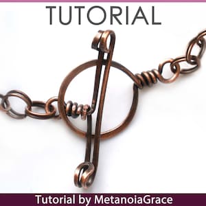 Toggle Clasp Tutorial,  Wire Clasp Tutorial, Wire Wrapping Tutorial, Step by Step Jewelry Tutorial, Clasp Instructions, Wire Clasp Pattern