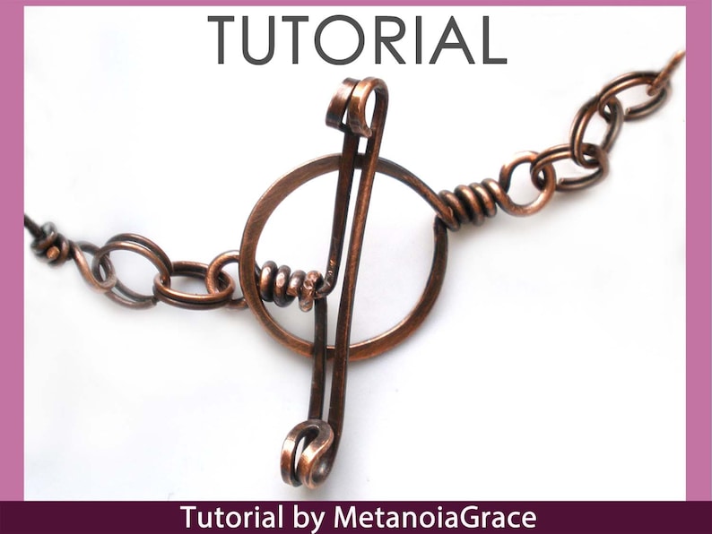 Toggle Clasp Tutorial, Wire Clasp Tutorial, Wire Wrapping Tutorial, Step by Step Jewelry Tutorial, Clasp Instructions, Wire Clasp Pattern image 1