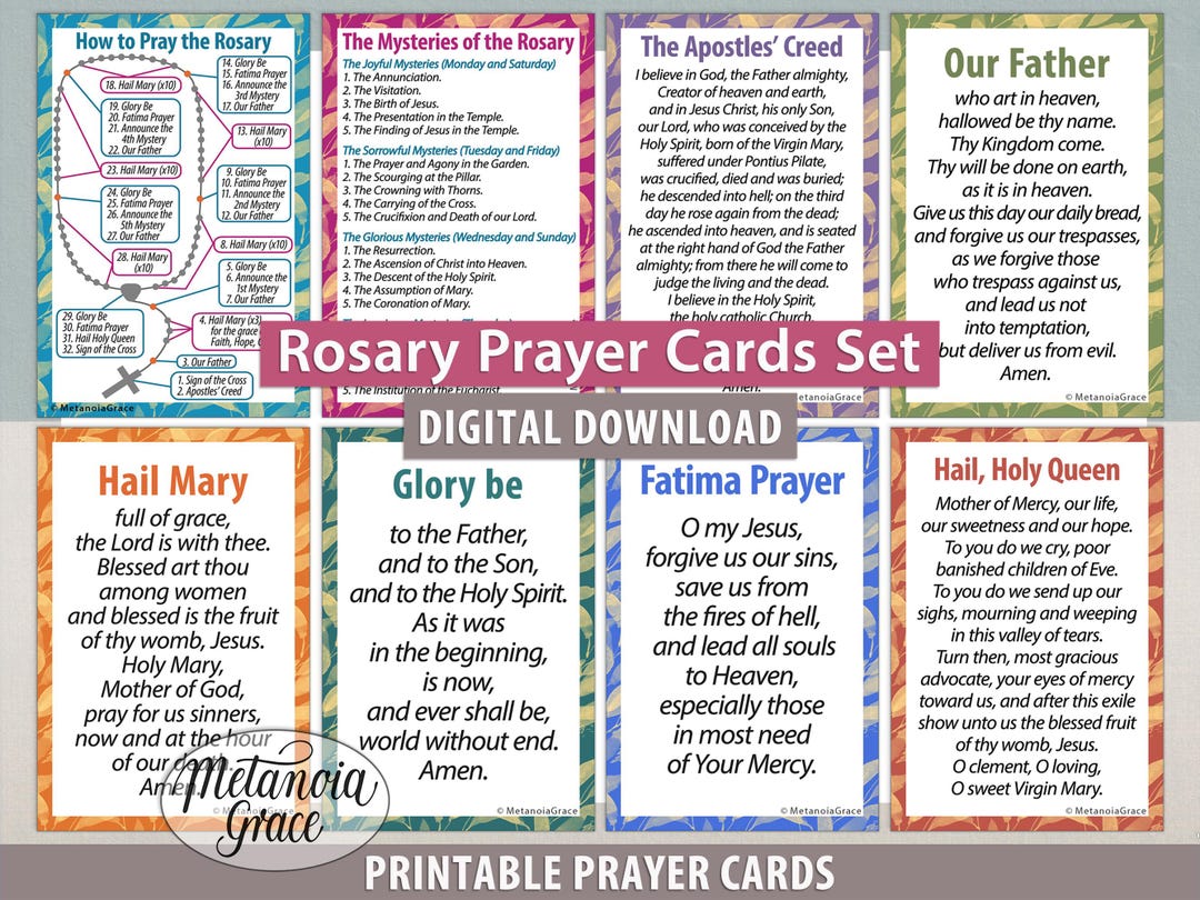 How to Pray the Rosary, Mysteries of the Rosary, Printable Catholic ...