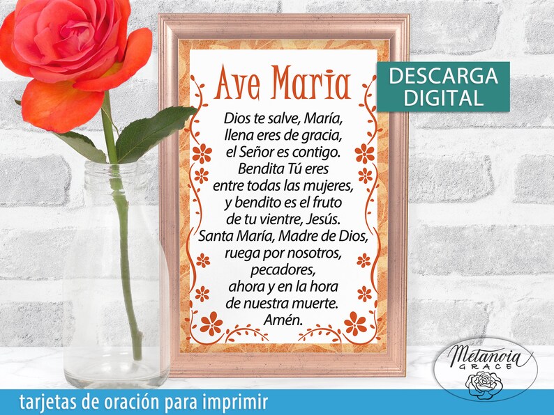 Spanish Rosary Printable Prayer Cards How to Pray the Rosary Etsy