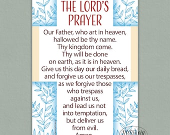 Our Father Prayer Card, The Lord's Prayer Card, Printable Lord's Prayer, Faith Card, Print at Home, Instant Digital Download pdf file