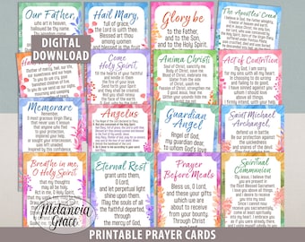Popular Catholic Prayers Bundle, 16 Printable Prayer Cards, Daily Prayers, Common Prayers, Traditional Catholic Prayers, Digital Download