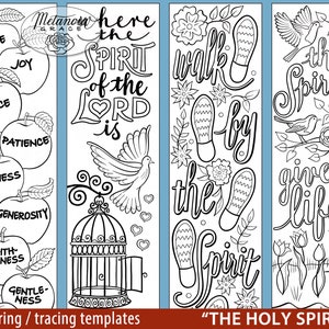 Holy Spirit 聖書余白ジャーナリング トレース可能、着色聖書ジャーナリング テンプレート、Holy Spirit 着色ブックマーク、デジタル ダウンロード pdf ファイル