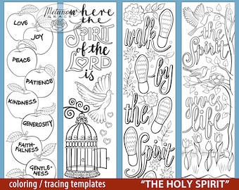Holy Spirit Bible Margin Journaling Traceable, Coloring Bible Journaling Template, Holy Spirit Coloring Bookmark, Digital Download pdf file
