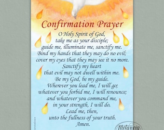 Confirmation Prayer Card Printable, O Holy Spirit of God, Confirmation Gift, Pentecost prayer, Holy Spirit Prayer, Digital Download, pdf