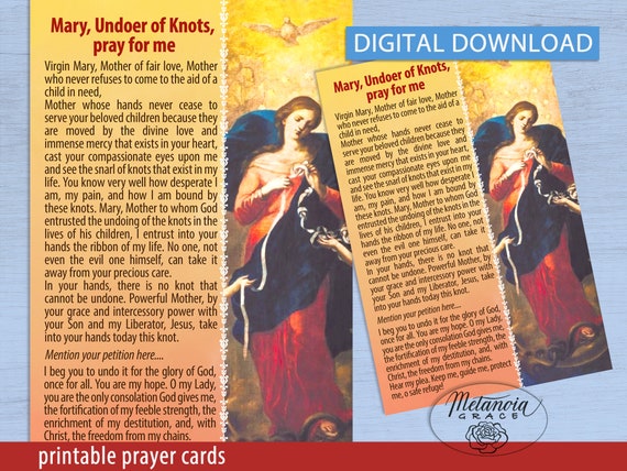 Mary Undoer Of Knots Prayer Our Lady Undoer Of Knots Virgin Etsy Finland