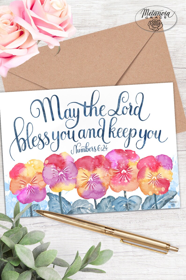Printable Blessing Note Card, Numbers 6:24 Blessing, Aaron's Blessing ...