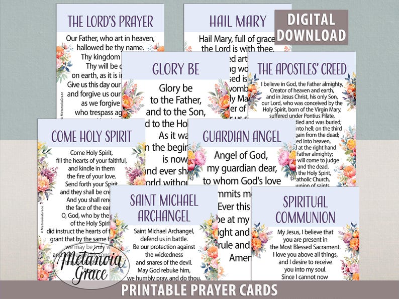 Popular Catholic Prayers, Printable Prayer Cards, the Lord's Prayer ...