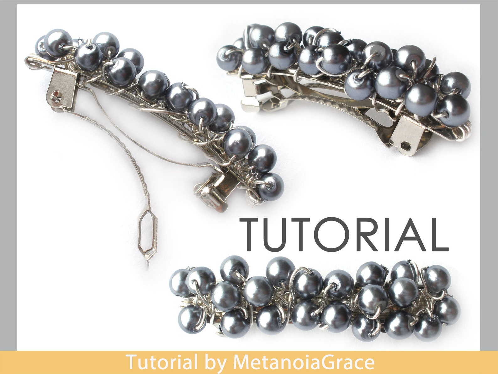 Hair Clip Tutorial French Barrette Tutorial Beading Pattern Etsy