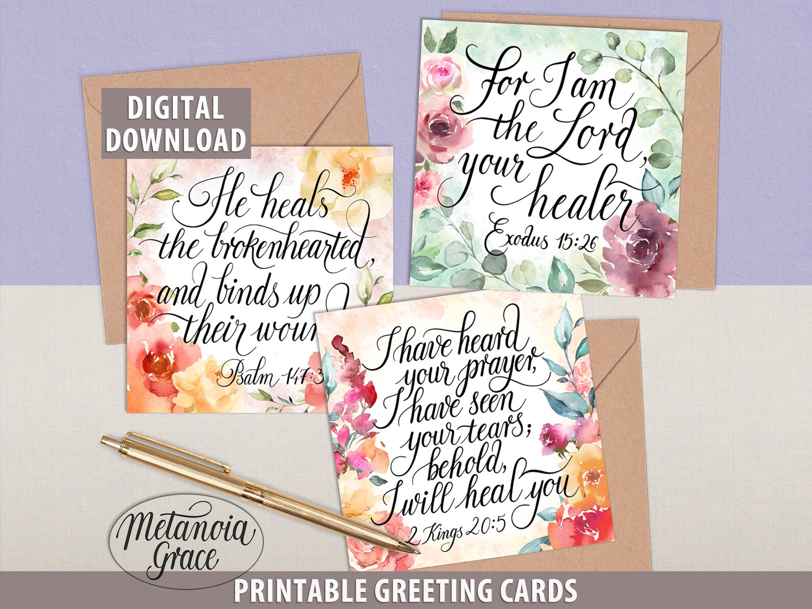 Printable Healing Bible Verse Note Cards 6 Printable - Etsy