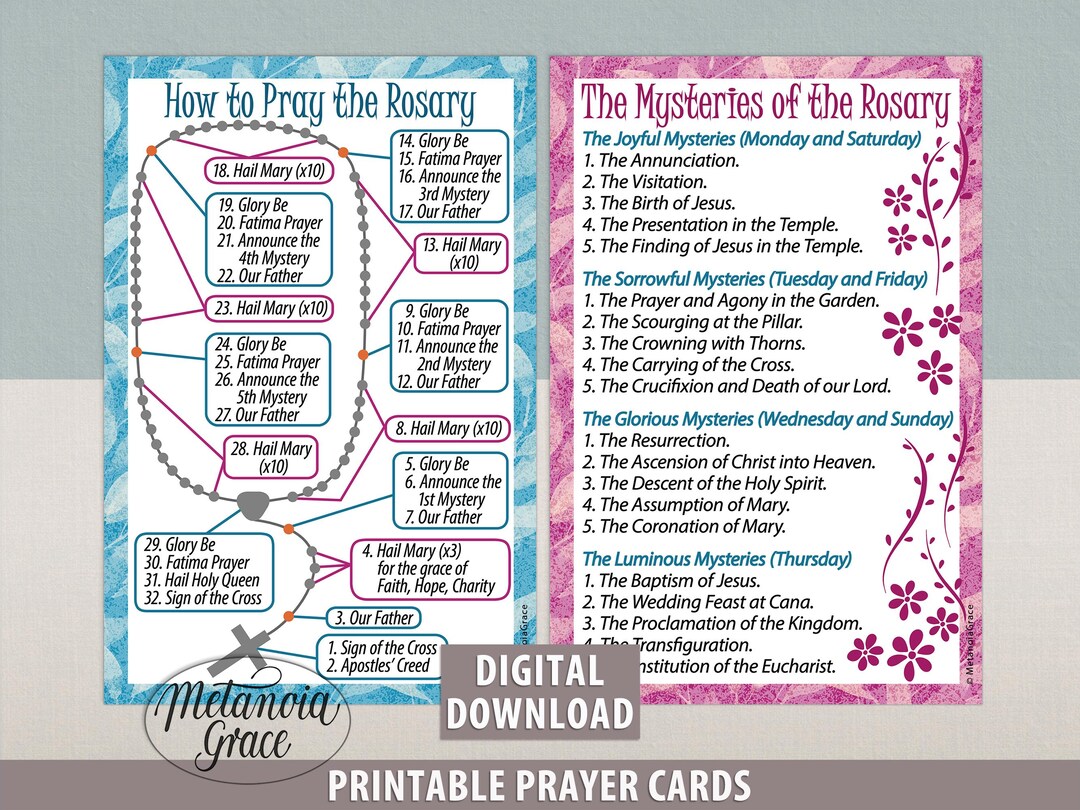 printable-rosary-guide-holy-rosary-diagram-catholic-rosary-prayer-how-to-pray-the-rosary-mysteries-of-the-rosary-digital-download-pdf-etsy for Free Printable Mysteries Of The Rosary Printable Rosary Guide, Holy Rosary Diagram, Catholic Rosary Prayer , How to Pray the Rosary, Mysteries of the Rosary, Digital Download Pdf - Etsy for Free Printable Mysteries Of The Rosary