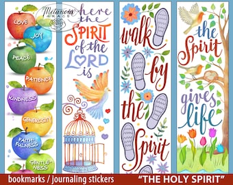 Holy Spirit Bible Journaling margin stickers, Printable Holy Spirit bookmark, bible journaling margin strips, Digital Download, pdf file