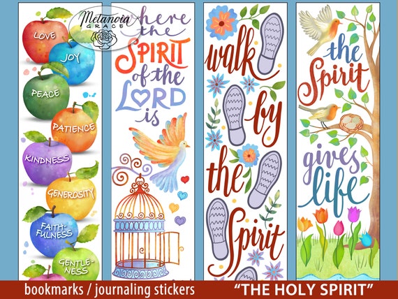 Holy Spirit Bible Journaling Margin Stickers, Printable Holy Spirit  Bookmark, Bible Journaling Margin Strips, Digital Download, Pdf File 