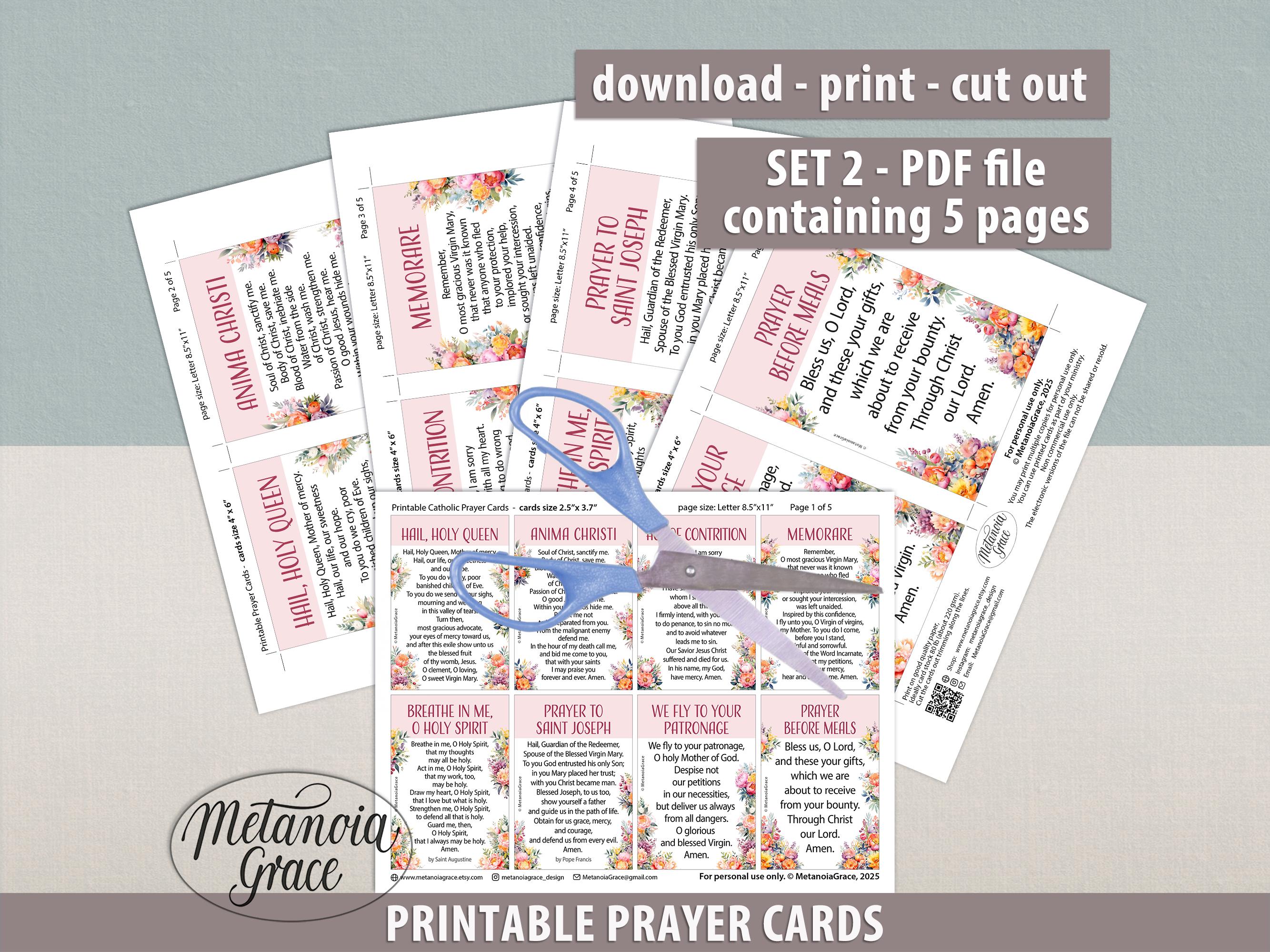Popular Catholic Prayers Bundle, Daily Prayers, 16 Printable Prayer ...