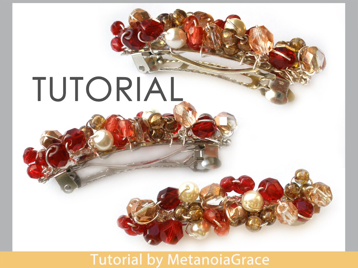 Hair Clip Tutorial French Barrette Tutorial Beading Pattern Etsy