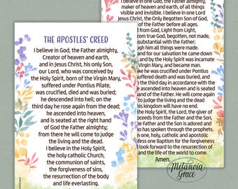 Nicene Creed, Apostles Creed, Printable Creed Prayer Cards, I Believe in God, Creeds Prayers Cards, Creed Printout, Digital Download, pdf