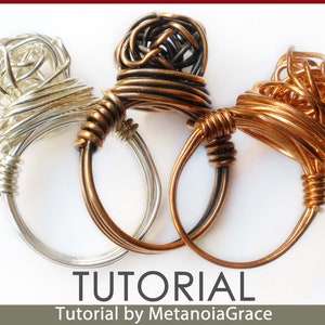 Wire Jewelry Tutorial, Knot Ring Tutorial, Knotted Ring Tutorial, Wire Ring Pattern, Wire Jewelry Instructions, Wrapping Jewelry Tutorial