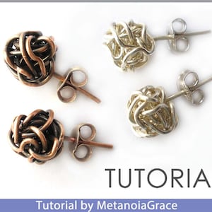 Wire Earrings Tutorial, Wire Wrapping Tutorial, Wire Knot, Knotted Wire, Stud Earrings, Post Earrings, Long Earrings, Pendant Tutorial, pdf