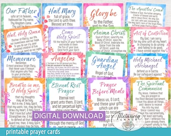 Popular Catholic Prayers Bundle, 16 Printable Prayer Cards, Daily Prayers, Common Prayers, Traditional Catholic Prayers, Digital Download