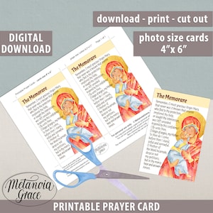 Memorare Prayer, Printable Prayer Card, Remember O Most Gracious Virgin ...
