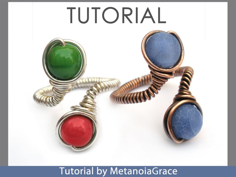 Wire Jewelry Tutorial Beaded Ring Tutorial Wire Wrapping Etsy