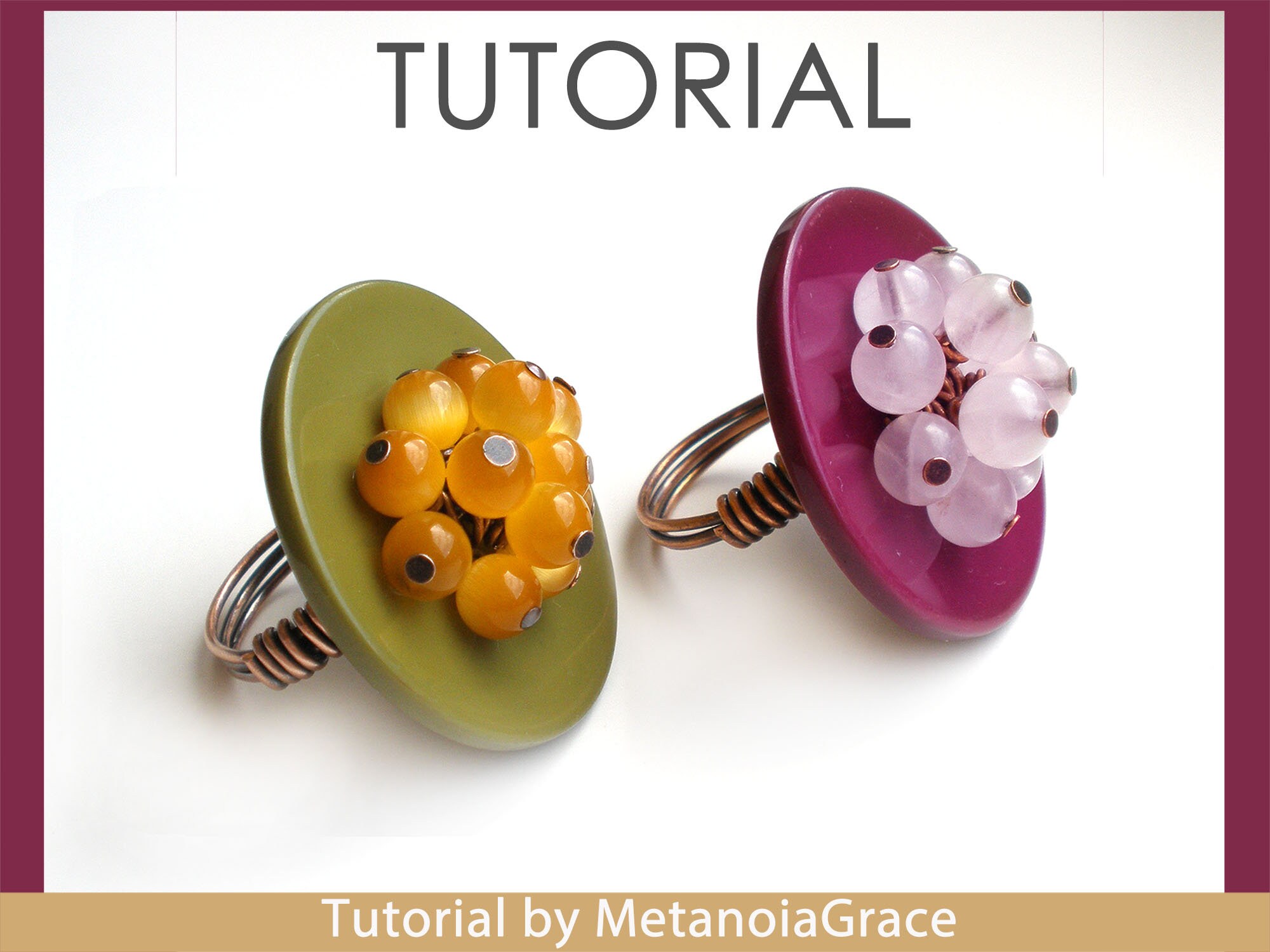 Button Ring Tutorial, Button Jewelry Tutorial, Button Pattern, Wire ...