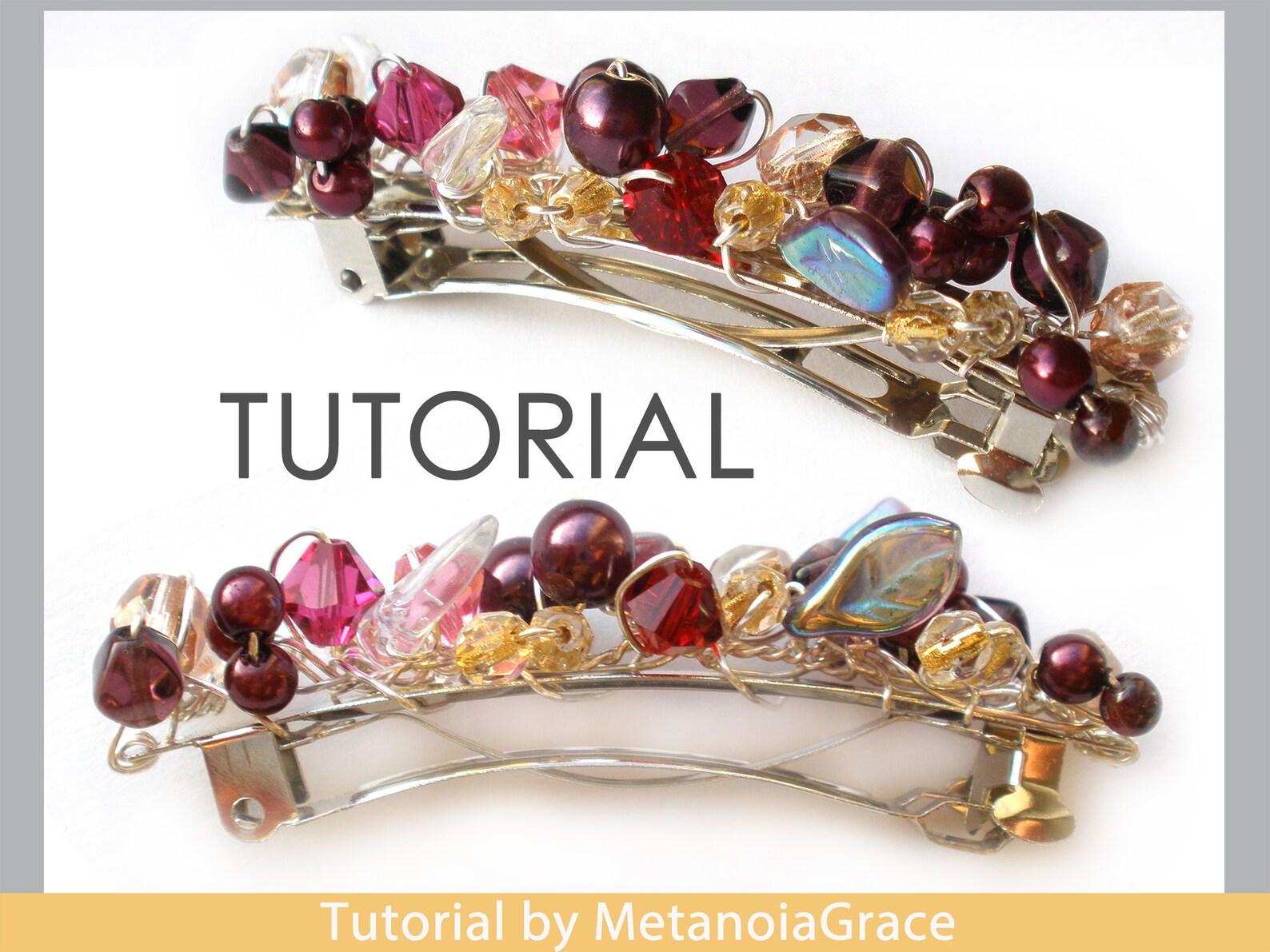 Hair Clip Tutorial, French Barrette Tutorial, Beading Pattern, Hair Accessories, Beaded Hair