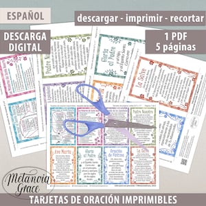 Spanish Rosary Printable Prayer Cards, How to Pray the Rosary, Tarjetas ...