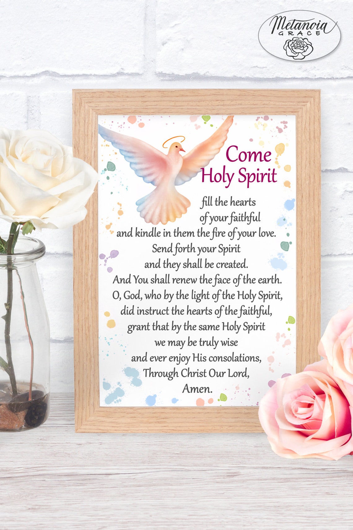 Come Holy Spirit Fill the Hearts of Your Faithful Pentecost - Etsy UK