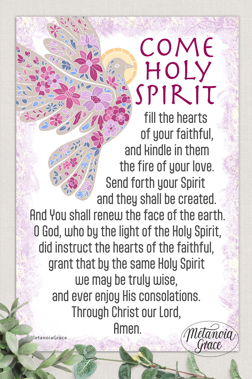 Come Holy Spirit Fill the Hearts of Your Faithful, Printable Pentecost ...
