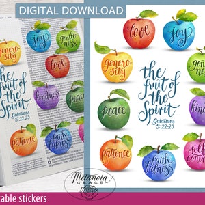 Bible Journaling Stickers, Fruits of The Holy Spirit, Printable Stickers, Holy Spirit Sticker, Holy Ghost Stickers, Gifts of the Holy Spirit