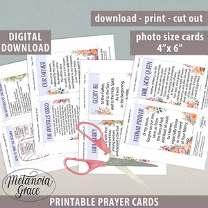 Printable Catholic Rosary Prayer Cards Set, How to Pray the Rosary ...