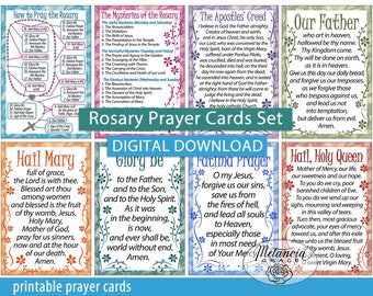 How to Pray the Rosary Printable Catholic Rosary Prayer Cards - Etsy Israel
