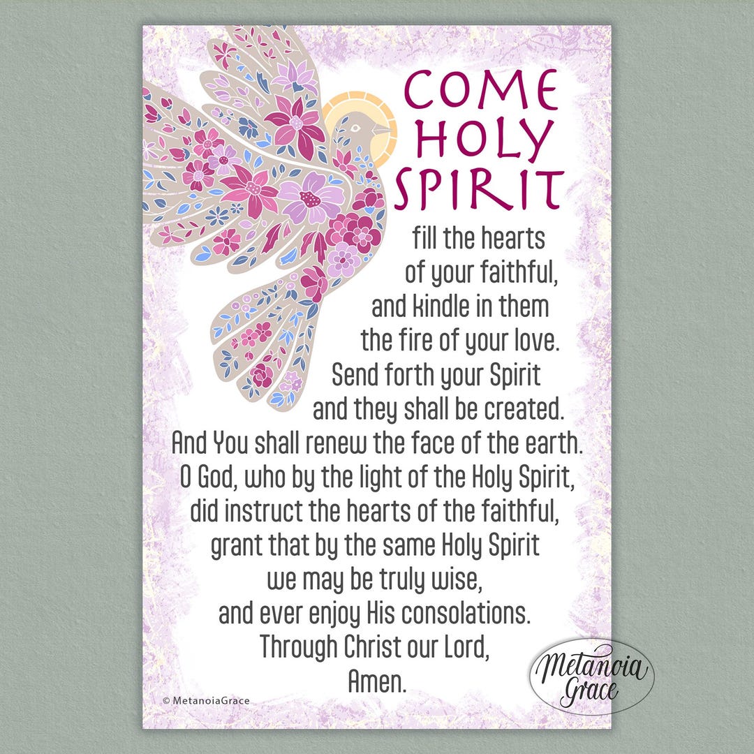 Come Holy Spirit Fill the Hearts of Your Faithful, Printable Pentecost ...