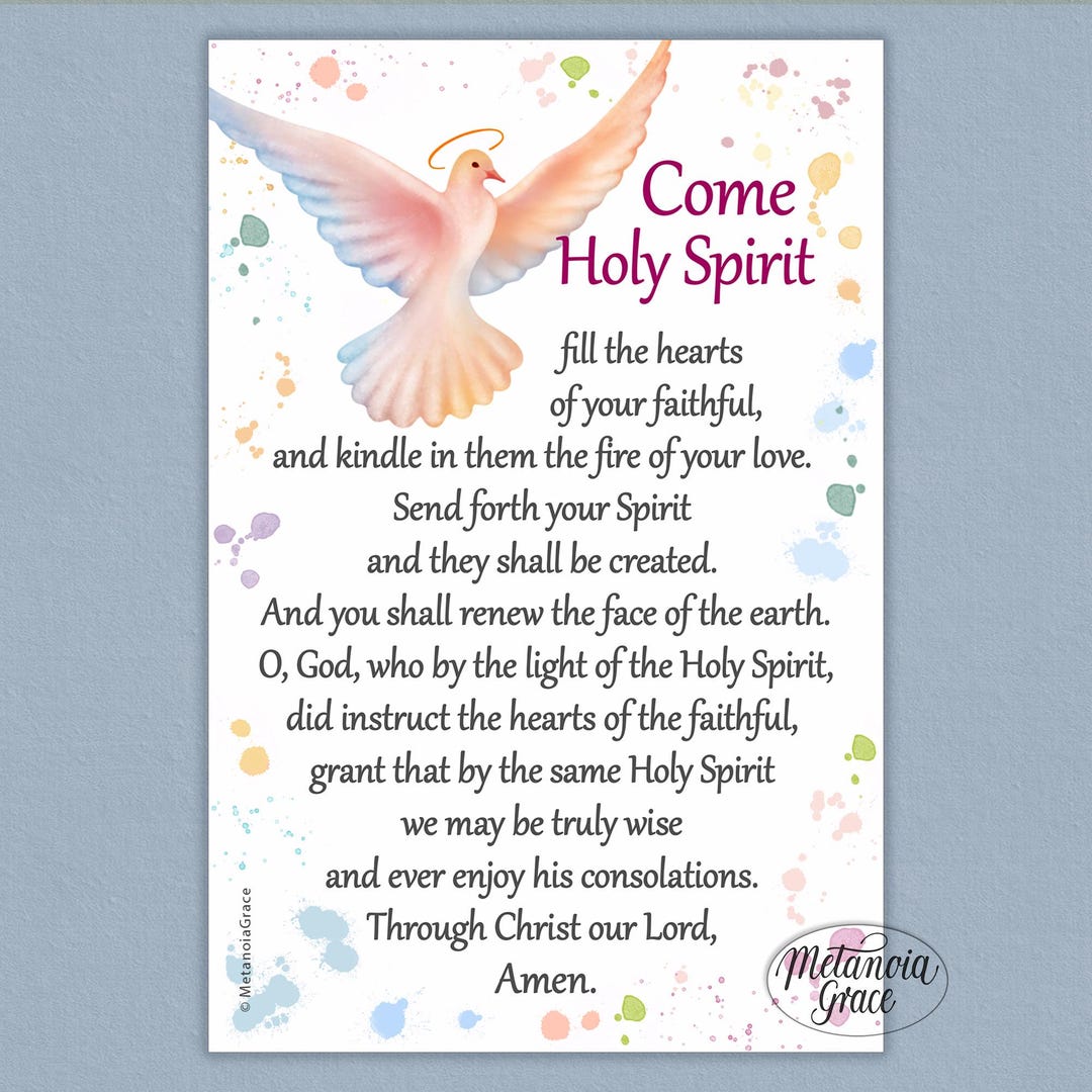 Come Holy Spirit Fill the Hearts of Your Faithful, Pentecost Prayer ...