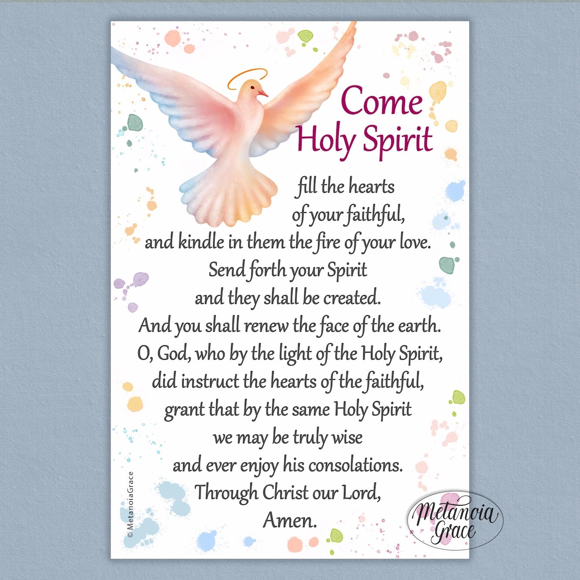 Come Holy Spirit Fill the Hearts of Your Faithful, Pentecost Prayer ...