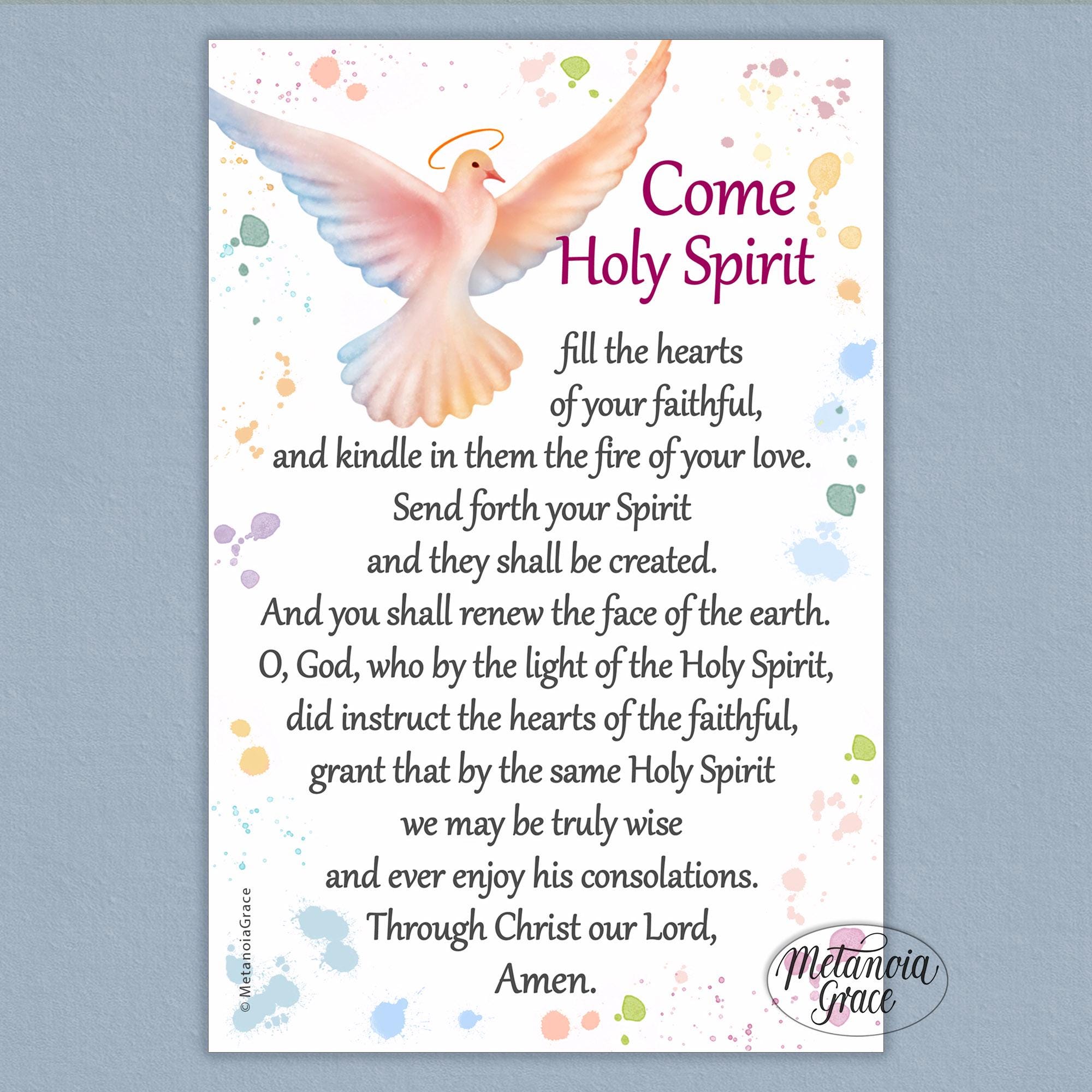 Come Holy Spirit Fill the Hearts of Your Faithful, Pentecost Prayer ...