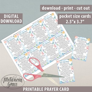 Hail Holy Queen Prayer Card, Printable Mother of Mercy Prayer, Salve ...