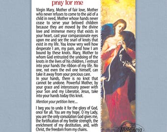 Oración a María Desatadora de Nudos, Nuestra Señora Desatadora de Nudos Imprimible, Virgen María Desatadora de Nudos, Tarjeta de Fe para Descarga Digital, PDF Imprimible