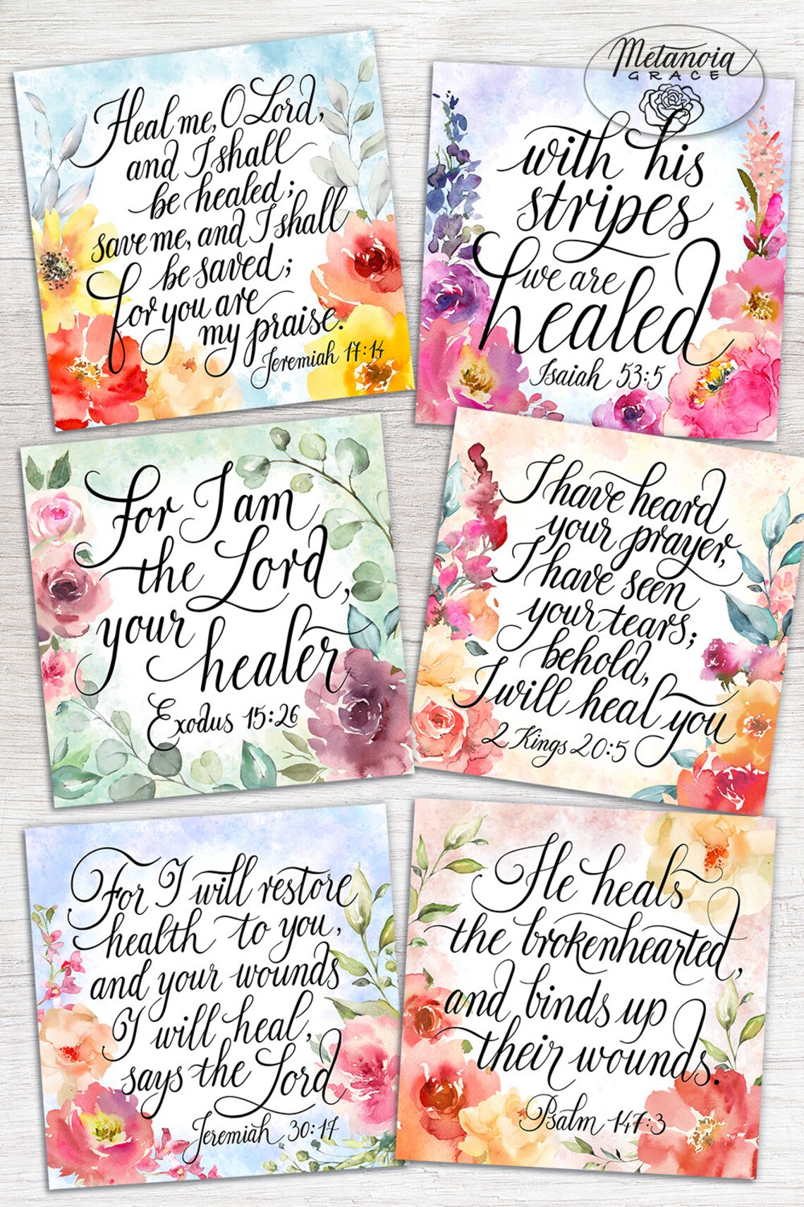 Healing Scripture Cards Bible Verses health encouragement | Etsy