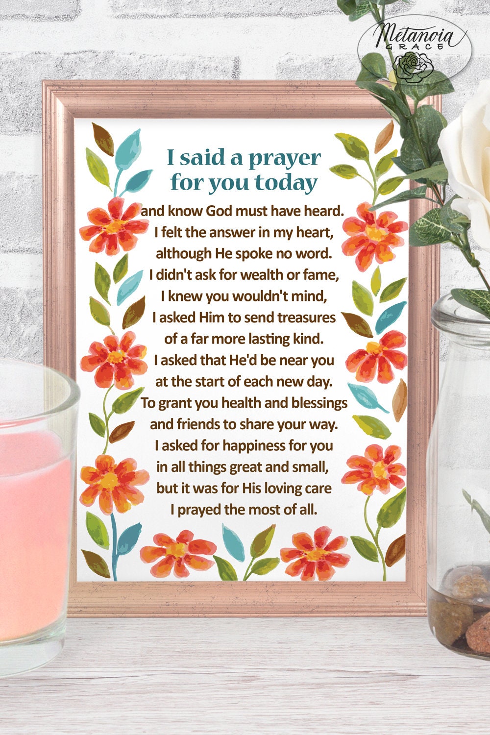 I Said a Prayer for You Today Card, Printable Note Card for Loved One ...