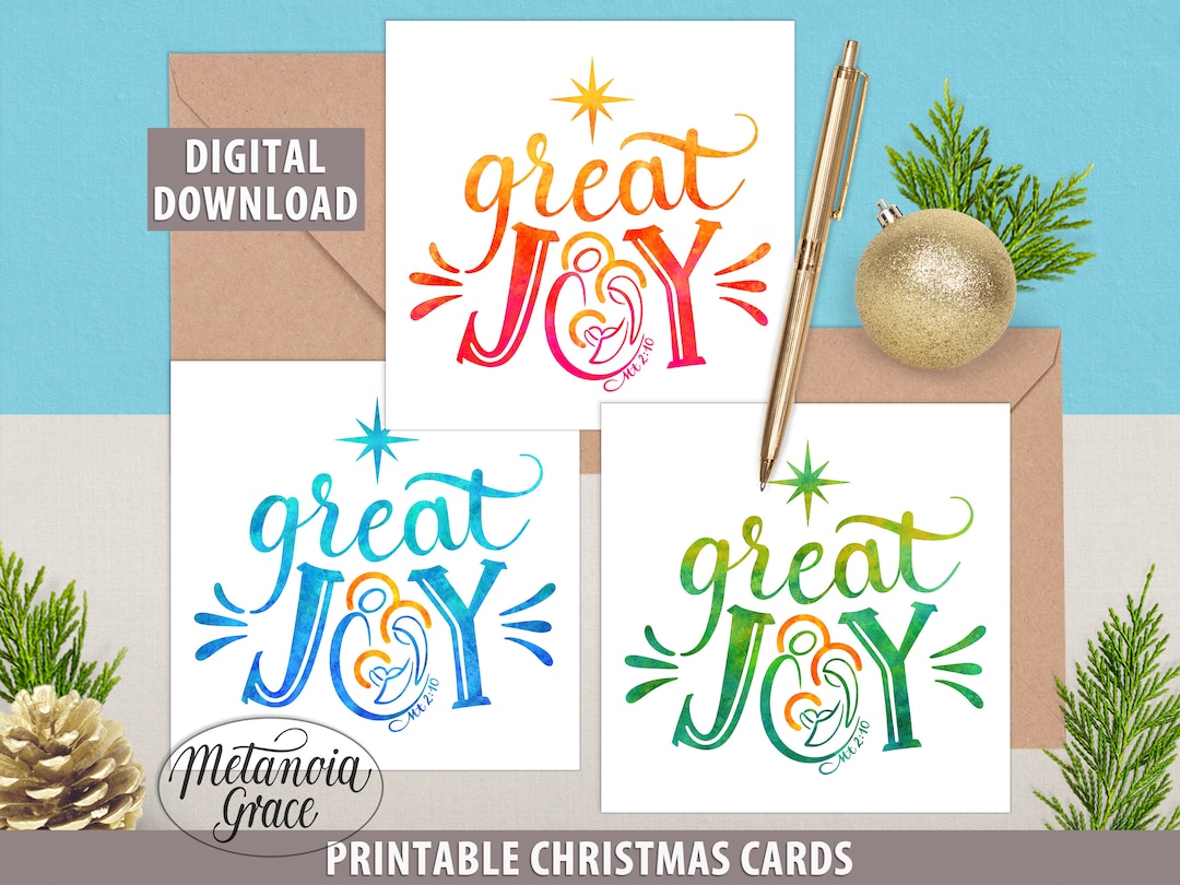 Printable Nativity Christmas Cards Set of 3, Christian Christmas Cards ...
